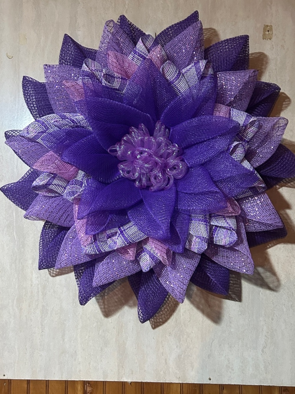Large Decorative Purple Floral Wall Accent